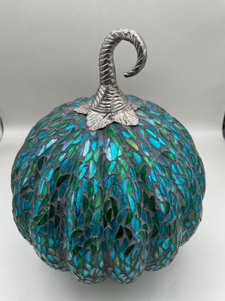 Blue & Green Mosaic Pumpkin