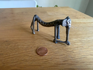 Vintage Pewter Elephant Figurine 4" - India