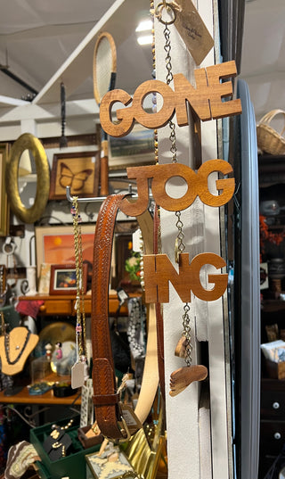 70s Wooden Gone Jogging Hanging