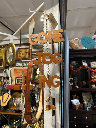 70s Wooden Gone Jogging Hanging