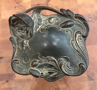 ANTIQUE ART NOUVEAU CAST TRINKET BOX