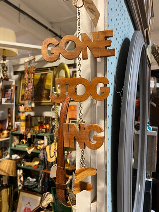 70s Wooden Gone Jogging Hanging