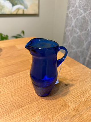 Mini Blue Glass Pitcher