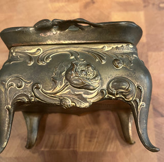 ANTIQUE ART NOUVEAU CAST TRINKET BOX