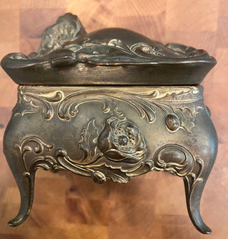 ANTIQUE ART NOUVEAU CAST TRINKET BOX