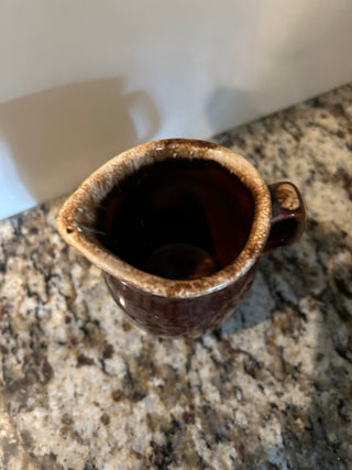 Vintage Brown  Glaze Pottery Pitcher