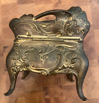 ANTIQUE ART NOUVEAU CAST TRINKET BOX
