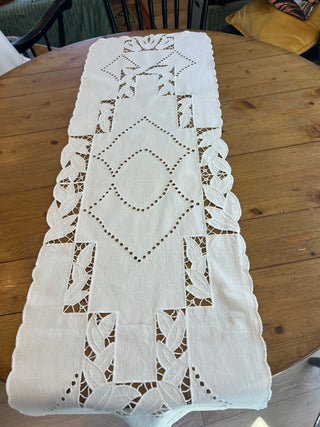 Vintage Handmade Cut Out Tablerunner