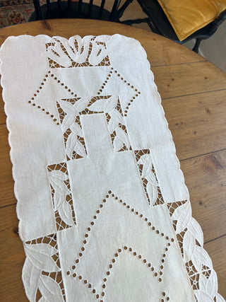 Vintage Handmade Cut Out Tablerunner
