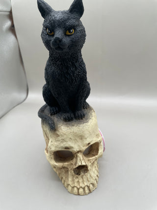 Black Cat On Skull - Lights Up