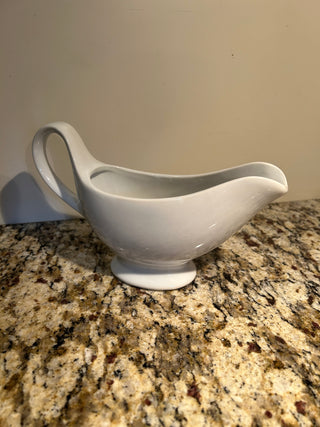 Large White Gravy Boat