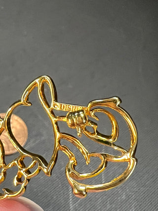 Vintage Minnie Mouse Gold Tone Brooch