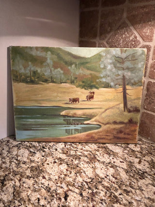 Original Cattle Painting on Canvas