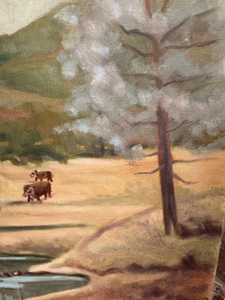 Original Cattle Painting on Canvas