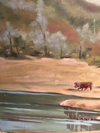 Original Cattle Painting on Canvas
