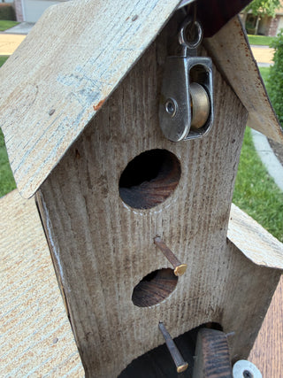Rustic Brown Wood Birdhouse