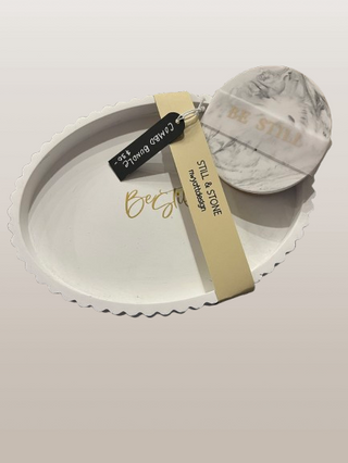 STILL & STONE COMBO TRAY/COASTER SET