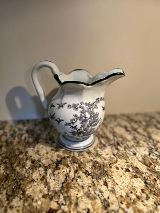 Black and White Toile Pitcher