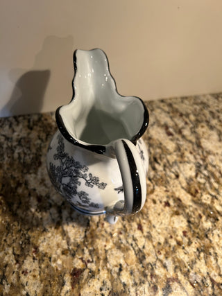 Black and White Toile Pitcher