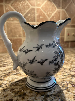 Black and White Toile Pitcher