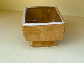 Vintage American Bisque Ceramic Planter: Marigold Yellow, Footed