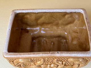 Vintage American Bisque Ceramic Planter: Marigold Yellow, Footed