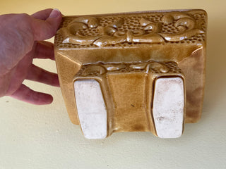 Vintage American Bisque Ceramic Planter: Marigold Yellow, Footed