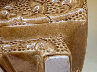Vintage American Bisque Ceramic Planter: Marigold Yellow, Footed