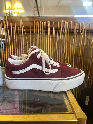 MJ94-Burgundy Vans Tennis Sz 7