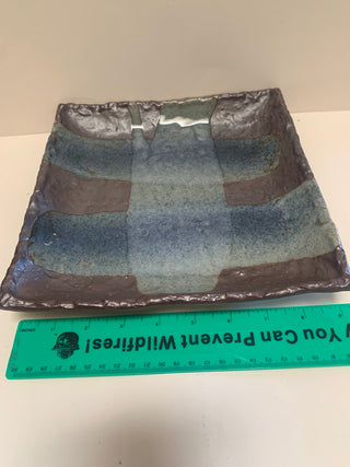 handmade 8x8" square pottery dish