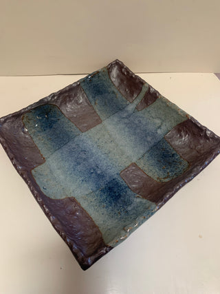 handmade 8x8" square pottery dish