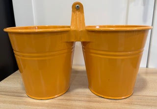 Double sided pale  with wood handle