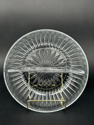 Vintage Princess House Highlights Crystal Divided Dish | 2-Section Sunburst Cut Relish Bowl 🍽️✨