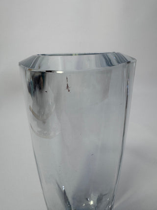 Vintage Strömbergshyttan Swedish Art Glass Triangular Vase, 6.5"