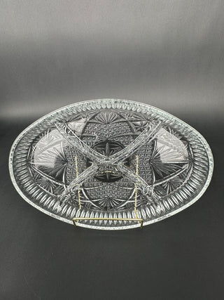 Vintage Libbey Glass Divided Serving Dish 11” | Clarion Pattern Clear Crystal Relish Tray 🍽️✨