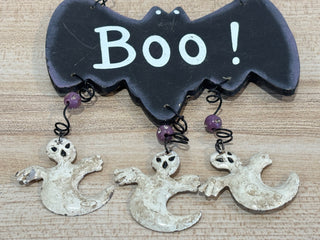 Boo Bat sign with Ghosts