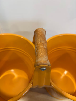 Double sided pale  with wood handle
