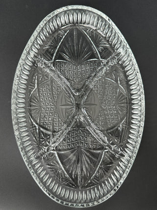 Vintage Libbey Glass Divided Serving Dish 11” | Clarion Pattern Clear Crystal Relish Tray 🍽️✨