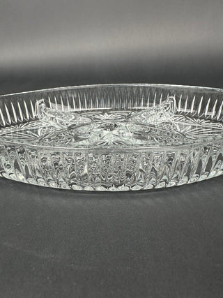 Vintage Libbey Glass Divided Serving Dish 11” | Clarion Pattern Clear Crystal Relish Tray 🍽️✨
