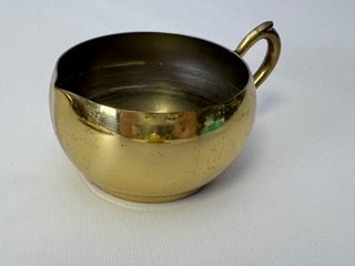 Vintage Italian Brass Creamer & Sugar Bowl Set with Tray, Made in Italy