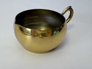 Vintage Italian Brass Creamer & Sugar Bowl Set with Tray, Made in Italy