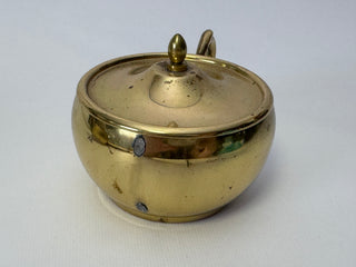 Vintage Italian Brass Creamer & Sugar Bowl Set with Tray, Made in Italy