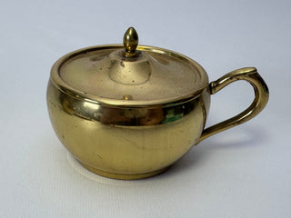 Vintage Italian Brass Creamer & Sugar Bowl Set with Tray, Made in Italy