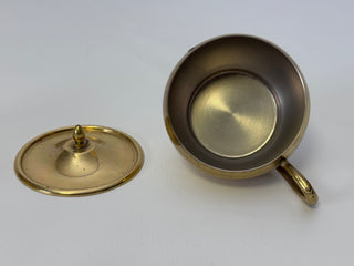 Vintage Italian Brass Creamer & Sugar Bowl Set with Tray, Made in Italy
