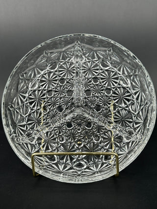 Vintage Luxhem de Veropa French Crystal Divided Candy Dish | 3-Compartment Daisy & Button Relish Bowl 🍽️✨