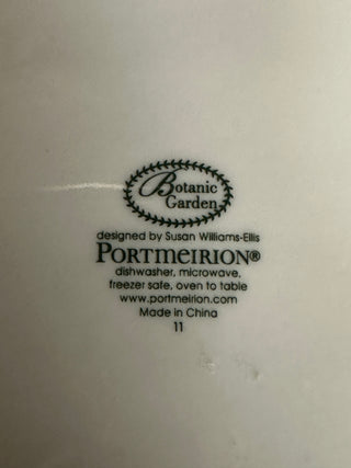 Portmeirion Botanic Garden Low Oval Bread Basket Sweet Pea 13" Handle Bowl