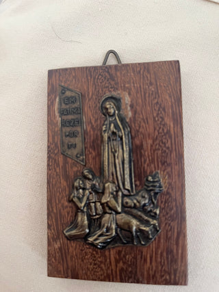 VINTAGE OUR LADY OF FATIMA SMALL PLAQUE