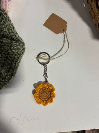 Mini Crochet Flower Keychain