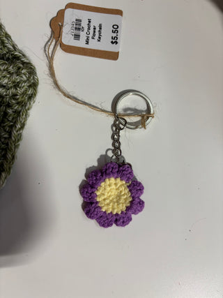 Mini Crochet Flower Keychain