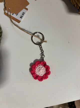 Mini Crochet Flower Keychain